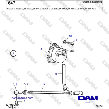 Volvo Penta D6-300 / D6-340 / D6-380 / D6-400 / D6-440 / D6-480 (G) - Rudder Indicator Kit