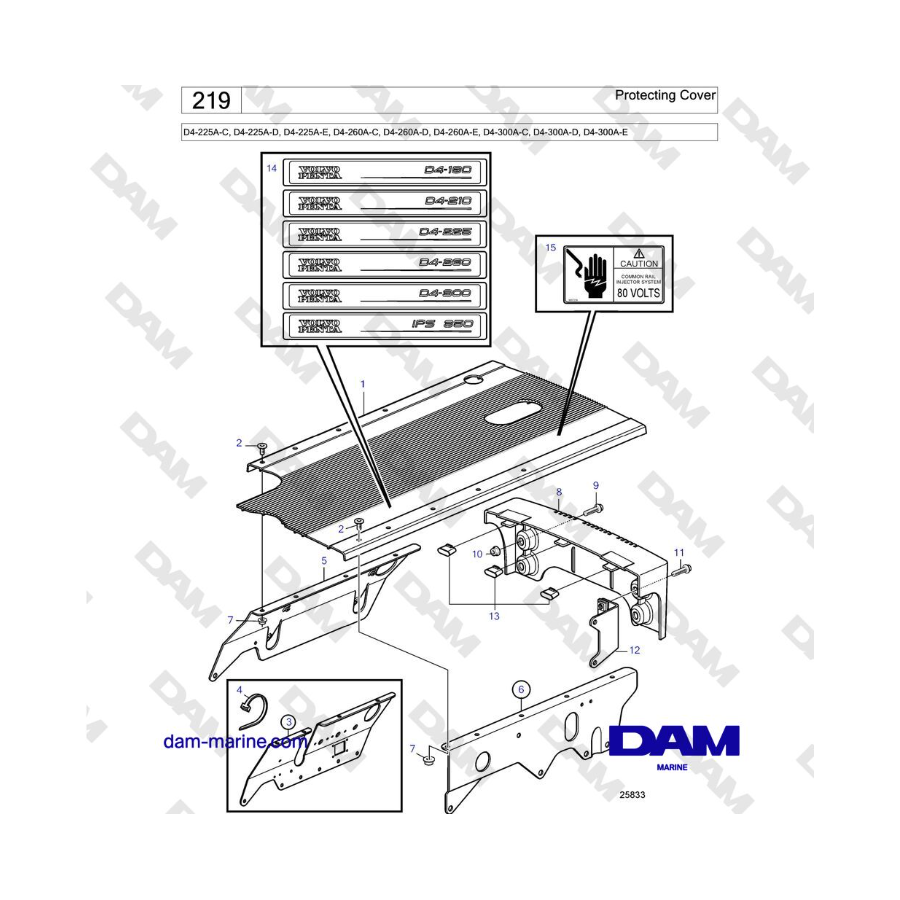 Volvo Penta D4-225 / D4-260 / D4-300 - Funda protectora