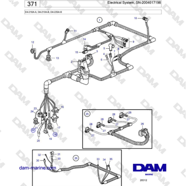 Volvo Penta D4-210A-A, D4-210A-B, D4-225A-B - Electrical System