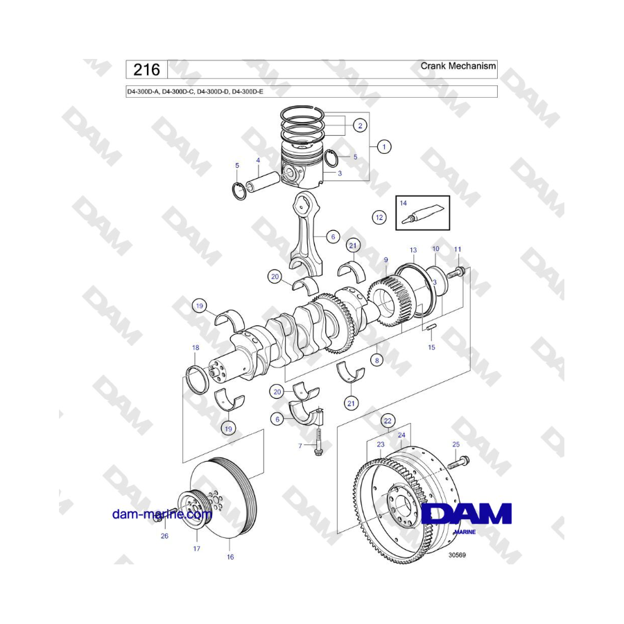 Volvo Penta D4-300D - Crank Mechanism