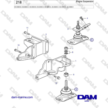 Volvo Penta D4-260D / D4-300D - Engine Suspension