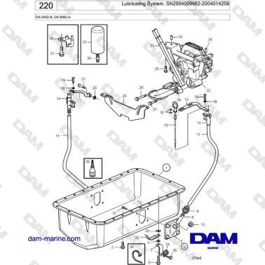 Volvo Penta D4-260D-B, D4-300D-A - Lubricating System.