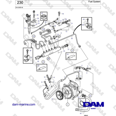 Volvo Penta D4-260D-B - Fuel System