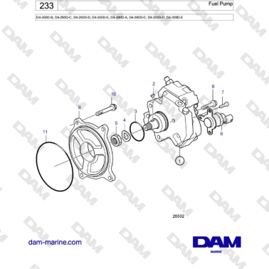 Volvo Penta D4-260D / D4-300D - Fuel Pump