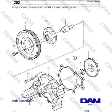 Volvo Penta D4-260D / D4-300D - Water Pump