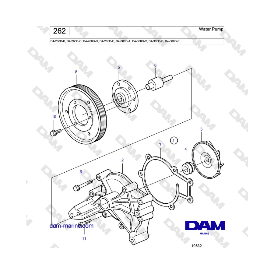 Volvo Penta D4-260D / D4-300D - Water Pump