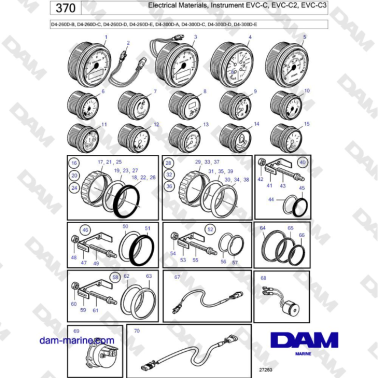 Volvo Penta D4-260D / D4-300D - Electrical Materials