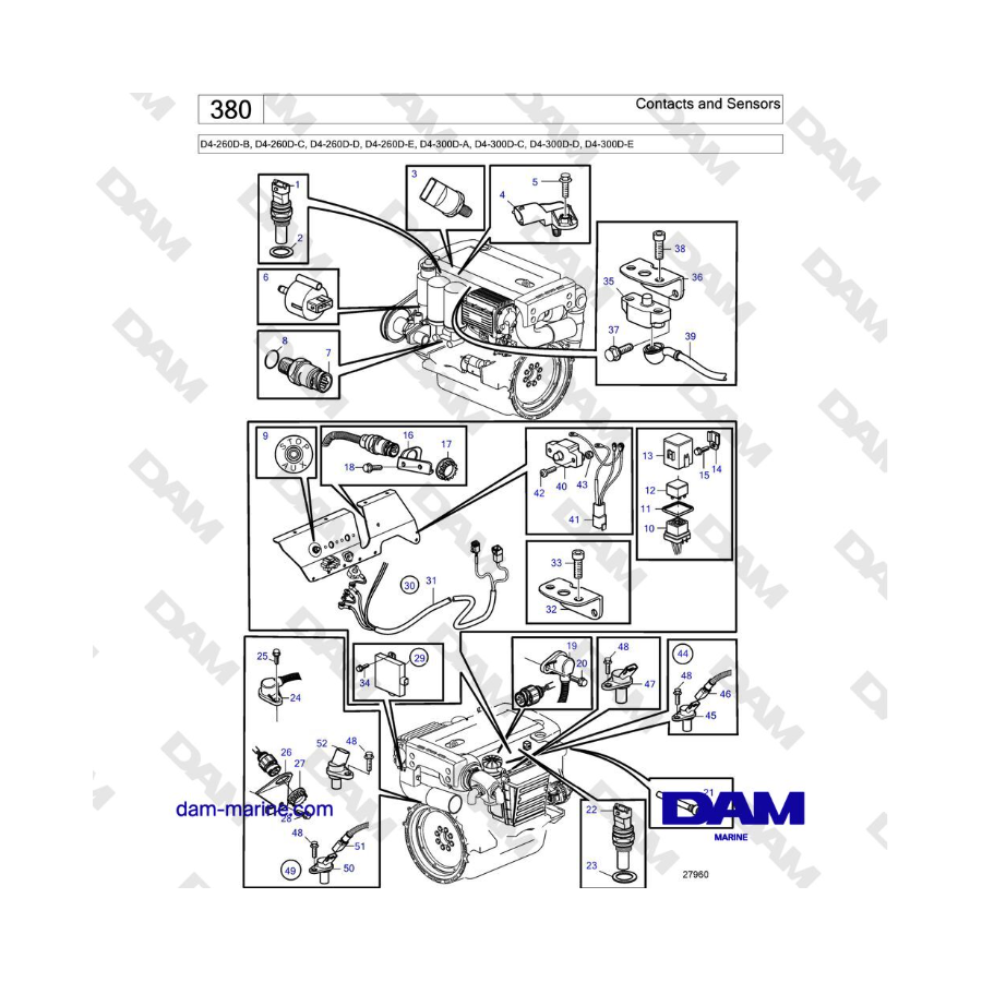 Volvo Penta D4-260D / D4-300D - Contacts and Sensors