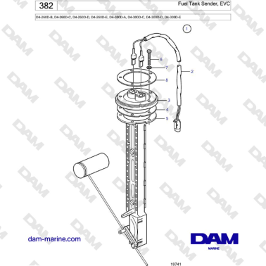 Volvo Penta D4-260D / D4-300D - Fuel Tank Sender, EVC
