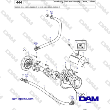 Volvo Penta D4-260D / D4-300D - Connecting Shaft and Housing, Diesel