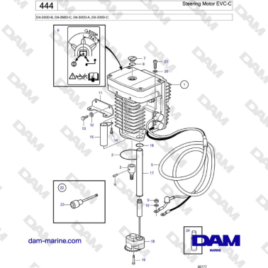 Volvo Penta D4-260D-B, D4-260D-C, D4-300D-A, D4-300D-C - Steering Motor EVC-C
