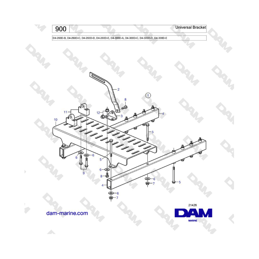 Volvo Penta D4-260D / D4-300D - Universal Bracket