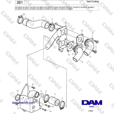 Volvo Penta D4-180I / D4-210I / D4-225I / D4-260I / D4-300I - Keel Cooling