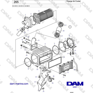 Volvo Penta D4-300I-C, D4-300I-D, D4-300I-E - Charge air cooler