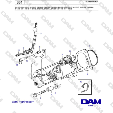 Volvo Penta D4-180I / D4-210I / D4-225I / D4-260I / D4-300I - Starter Motor