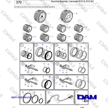 Volvo Penta D4-180I / D4-210I / D4-225I / D4-260I / D4-300I - Electrical Materials