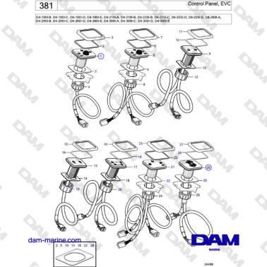 Volvo Penta D4-180I / D4-210I / D4-225I / D4-260I / D4-300I - Control Panel, EVC