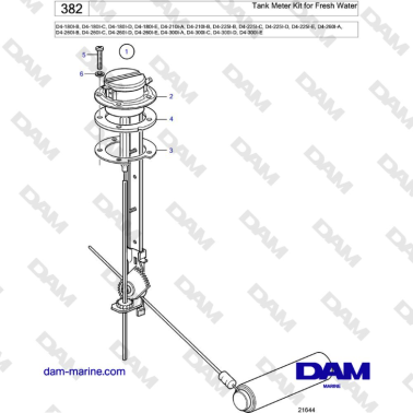 Volvo Penta D4-180I / D4-210I / D4-225I / D4-260I / D4-300I - Tank Meter Kit for Fresh Water