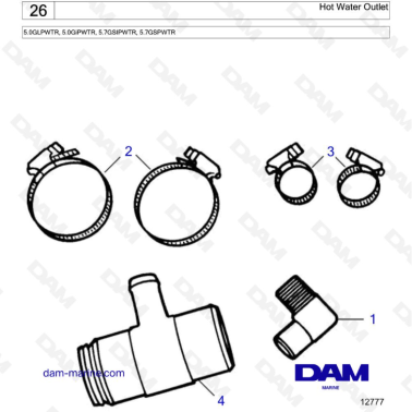 Volvo Penta 5.7L GS - Hot Water Outlet