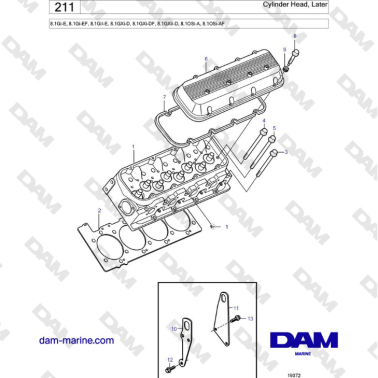Volvo Penta 8.1L OSI - Cylinder Head, Later