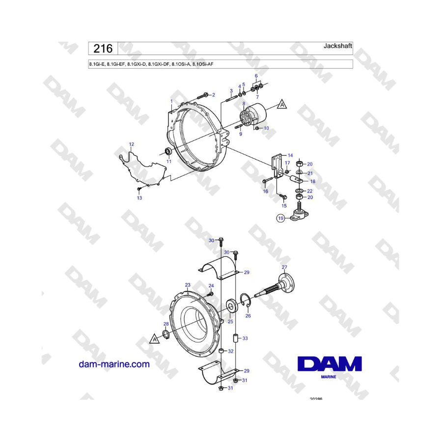 Volvo Penta 8.1L OSI - Eje intermedio 