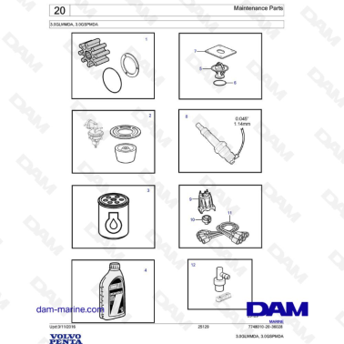 Volvo Penta 3.0L GL - Maintenance Parts