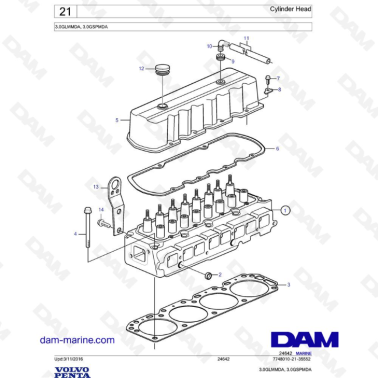 Volvo Penta 3.0L GL - Cylinder Head