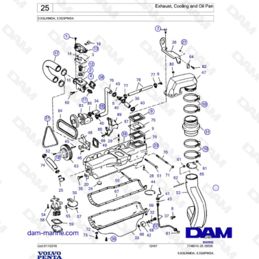 Volvo Penta 3.0L GL - Exhaust, Cooling and Oil Pan