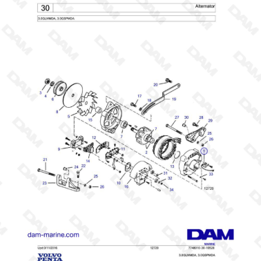 Volvo Penta 3.0L GL - Alternator