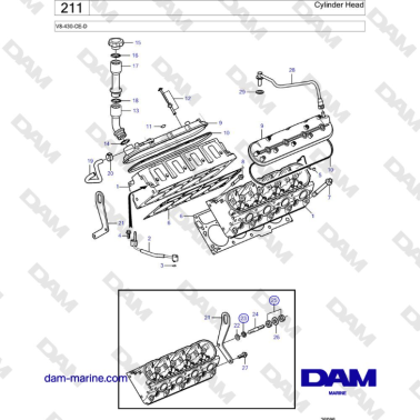 Volvo Penta V8-430 - Cylinder Head