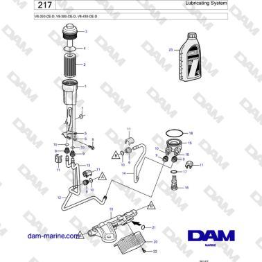 Volvo Penta V8-430 - Lubricating System