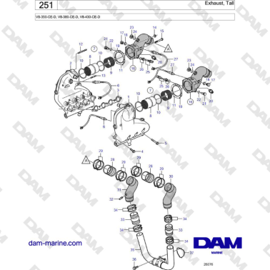 Volvo Penta V8-430 - Exhaust, Tall
