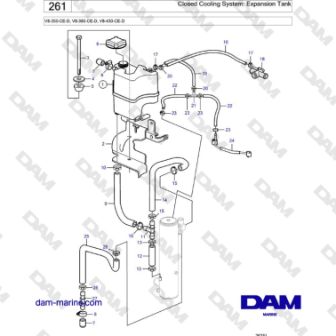 Volvo Penta V8-430 - Closed Cooling System: Expansion Tank