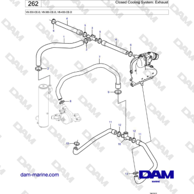 Volvo Penta V8-430 - Closed Cooling System: Exhaust