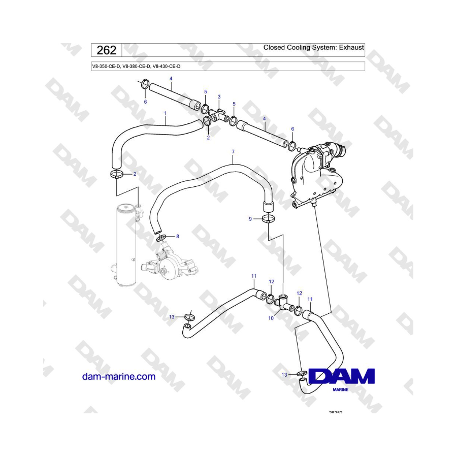 Volvo Penta V8-430 - Closed Cooling System: Exhaust