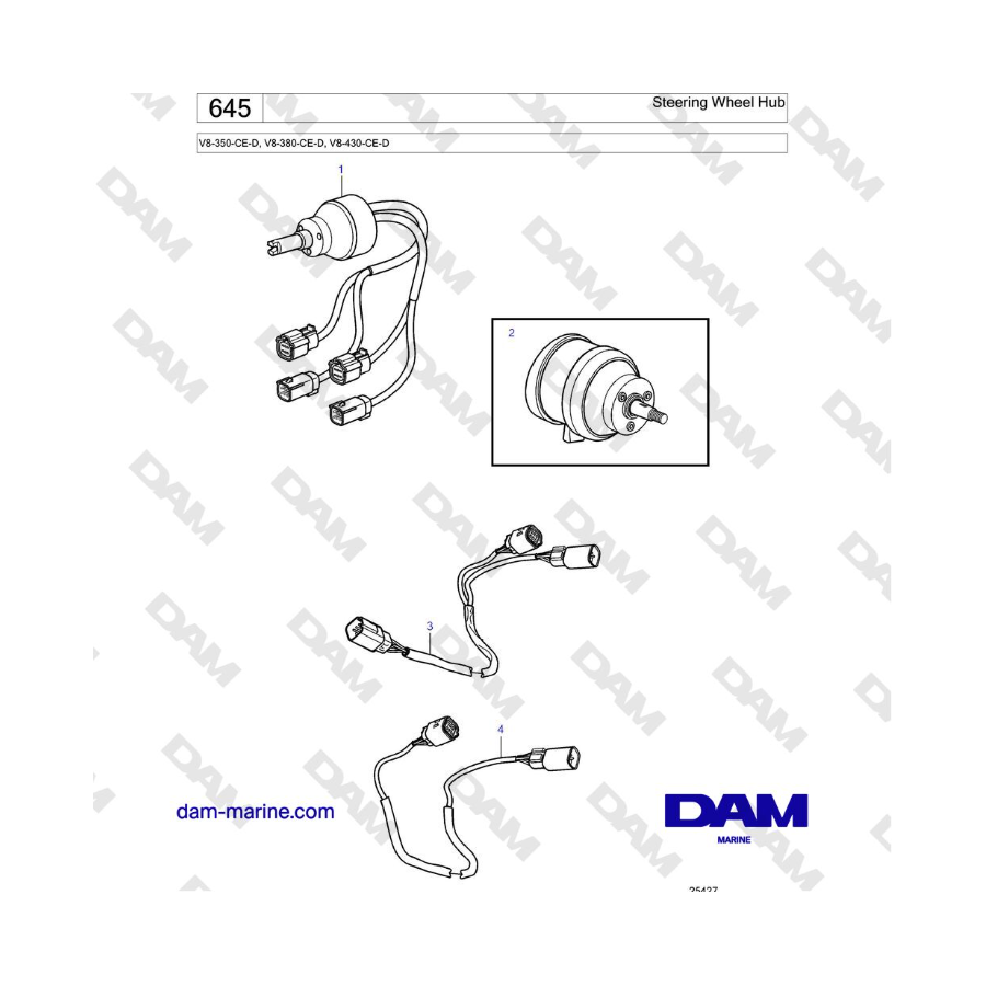 Volvo Penta V8-430 - Steering Wheel Hub Volvo Penta V8-430 - Steering Wheel Hub