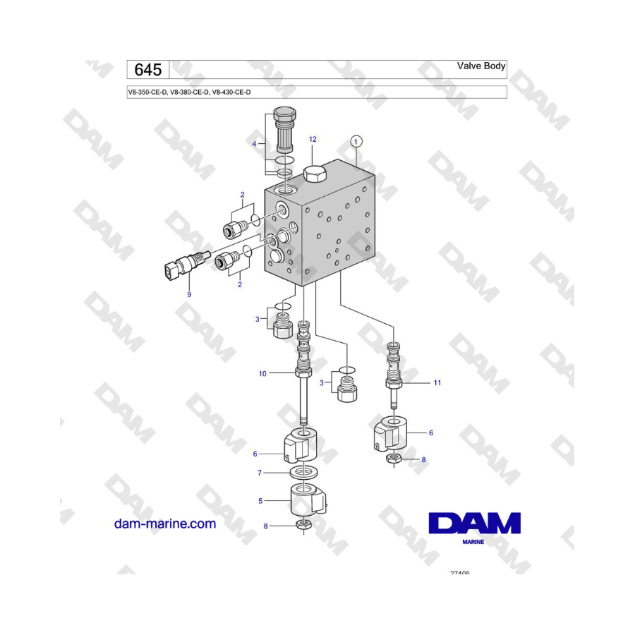 Volvo Penta V8-430 - Valve Body
