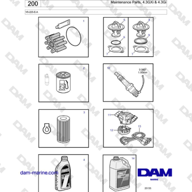 Volvo Penta V6-225 - Maintenance parts