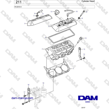 Volvo Penta V6-225 - Culata