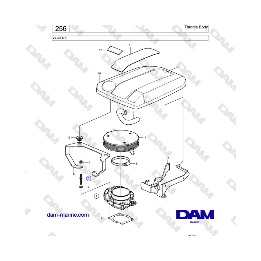 Volvo Penta V6-225 - Cuerpo del acelerador