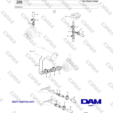 Volvo Penta V6-225 - Hot Water Outlet
