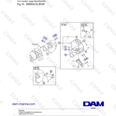 Yanmar 4JH4-HTE - MIXING ELBOW