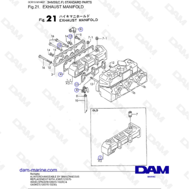 Yanmar 3HM35 - EXHAUST...