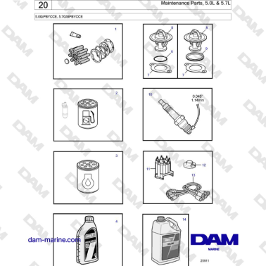 Volvo Penta 5.7L GSI - Maintenance parts