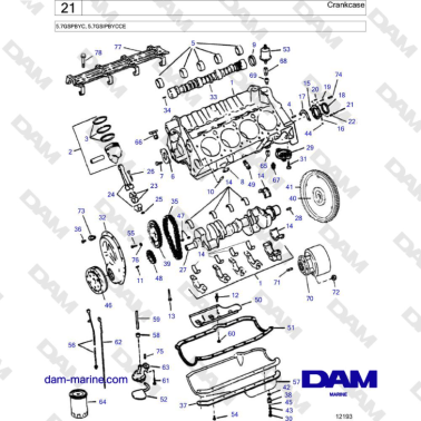 Volvo Penta 5.7L GSI - Crankcase