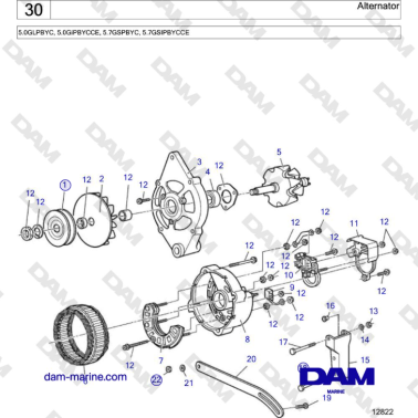 Volvo Penta 5.7L GSI - Alternator