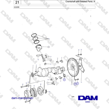 Volvo Penta AQ200B - Crankshaft and Related Parts: A