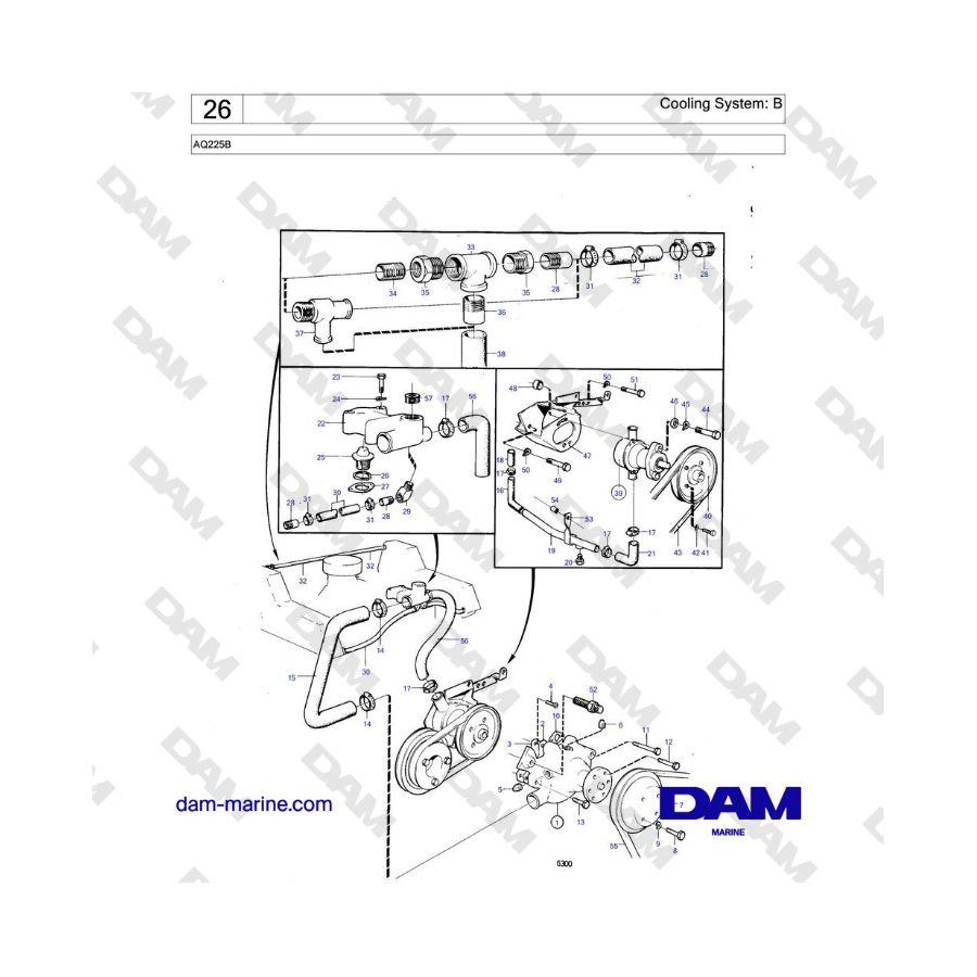 Volvo Penta AQ225B - Cooling System: B
