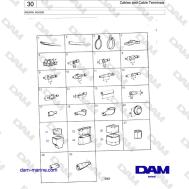Volvo Penta AQ200B / AQ225B - Cables and Cable Terminals