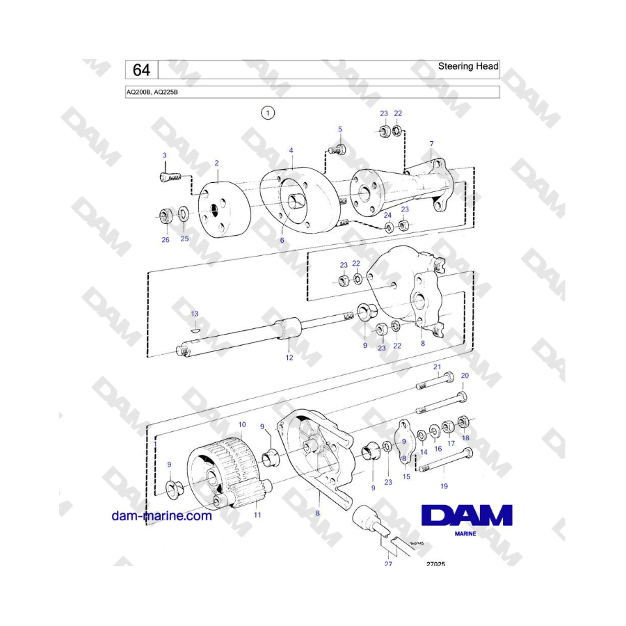 Volvo Penta AQ200B / AQ225B - Steering Head Volvo Penta AQ200B / AQ225B - Steering Head